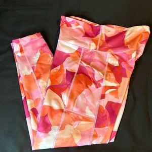 ID Ideology 7/8 Pink Orange Pocket Leggings Medium MWOT